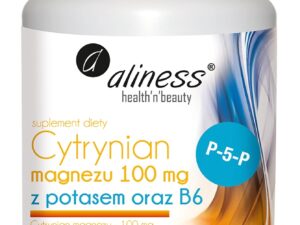 Cytrynian Magnezu 100 mg z potasem 150 mg, B6 (P-5-P) x 100 caps VEGE
