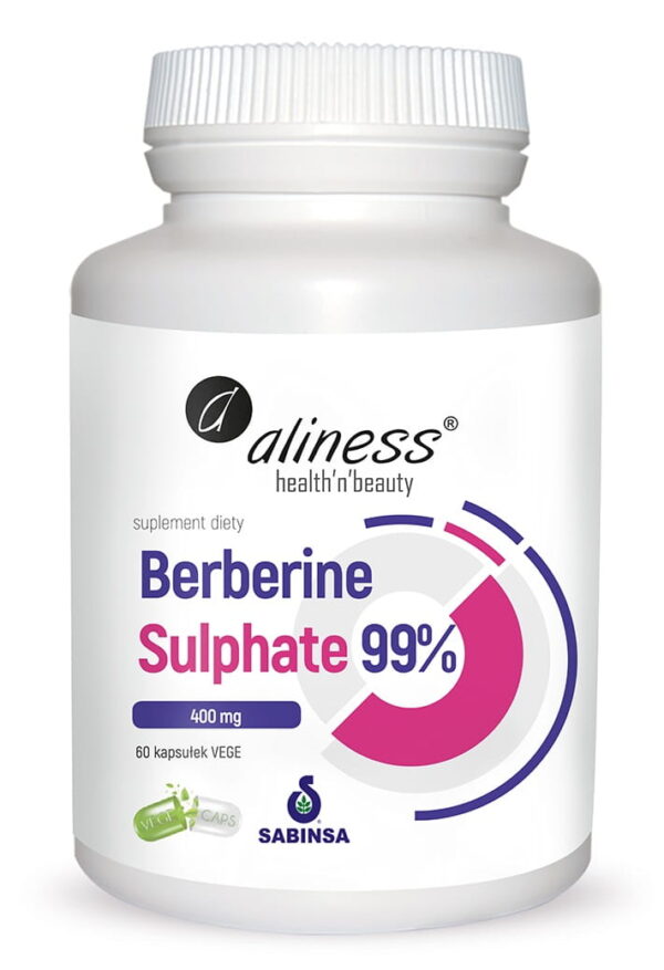 Berberyna Berberine Sulphate 99% 400 mg x 60 vege caps