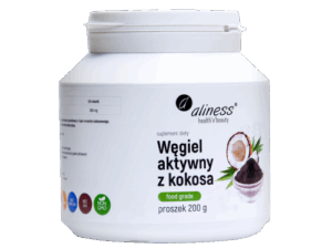 Aliness Węgiel aktywny z kokosa " FOOD GRADE" proszek 200 g